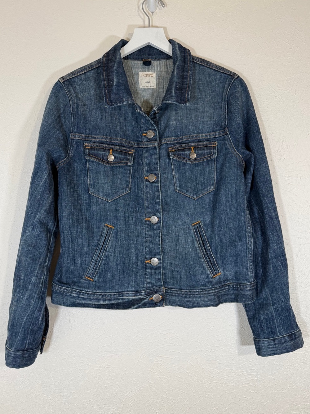 J.Crew Classic Denim Jacket in Blue Size Large
